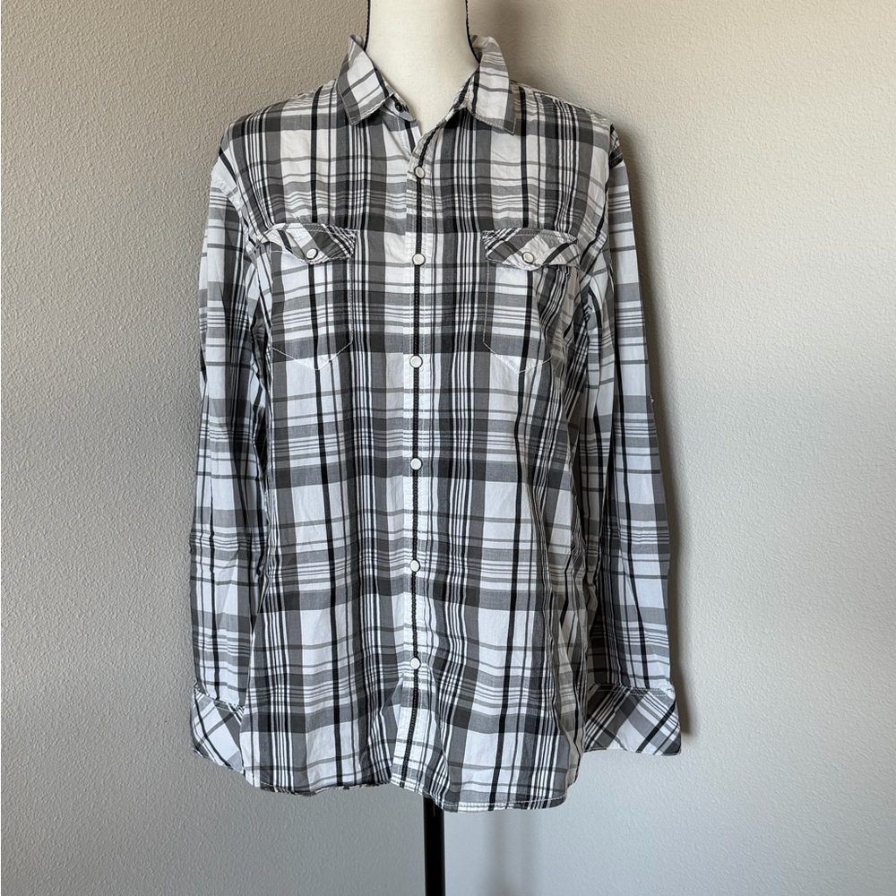 INC International Concepts Monochrome Plaid Men's Shirt